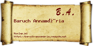 Baruch Annamária névjegykártya